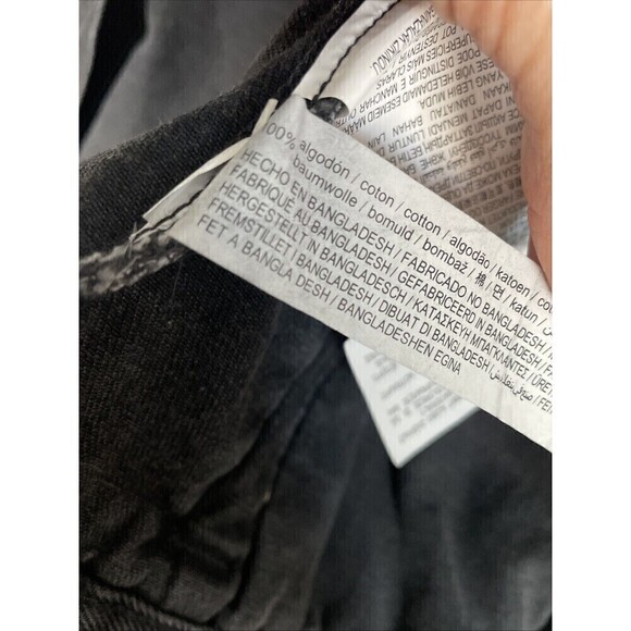 Zara Kids Black Denim Jacket Size 11/12 Distressed Look Cotton Button Closure - Picture 7 of 8